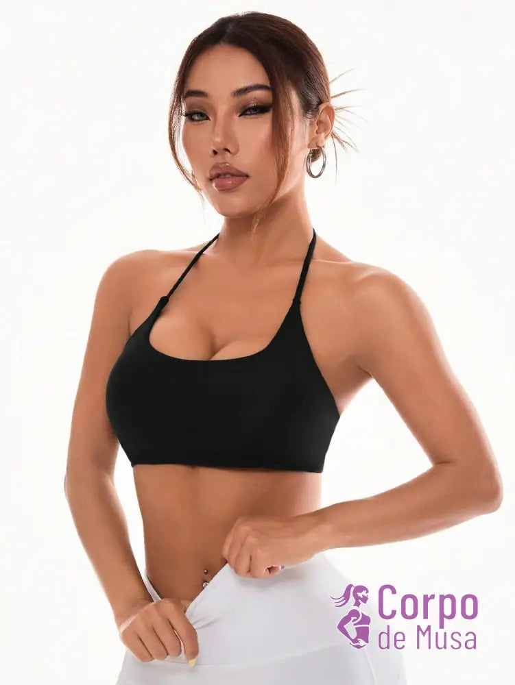 Top Alça Fina Com Costas Trançadas Estilo Training Top Alça Fina Com Costas Trançadas Estilo Training
