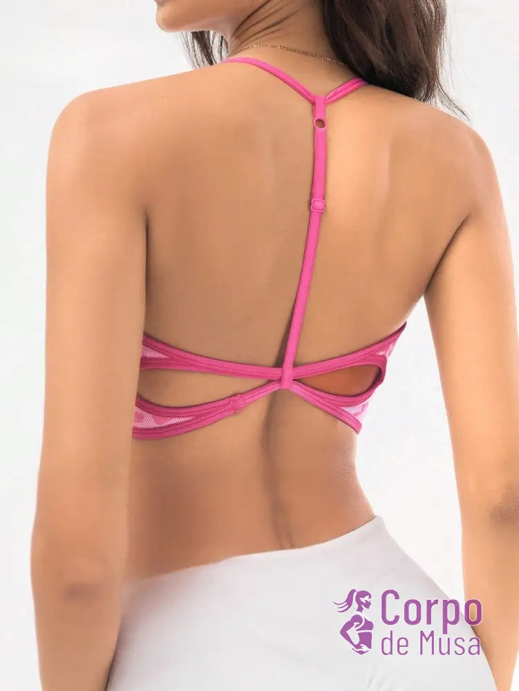 Top Alça Fina Com Costas Vazadas Assimétricas Estilo Training Top Alça Fina Com Costas Vazadas Assimétricas Estilo