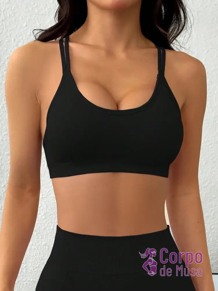 Top Fitness Sustentação Média Alças Cruzadas Top Fitness Sustentação Média Alças Cruzadas