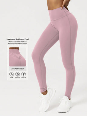 Legging Cintura Alta Com Recorte Anatômico Estilo Fitness