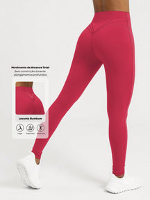 Legging Cintura Alta Com Recorte Anatômico Estilo Fitness