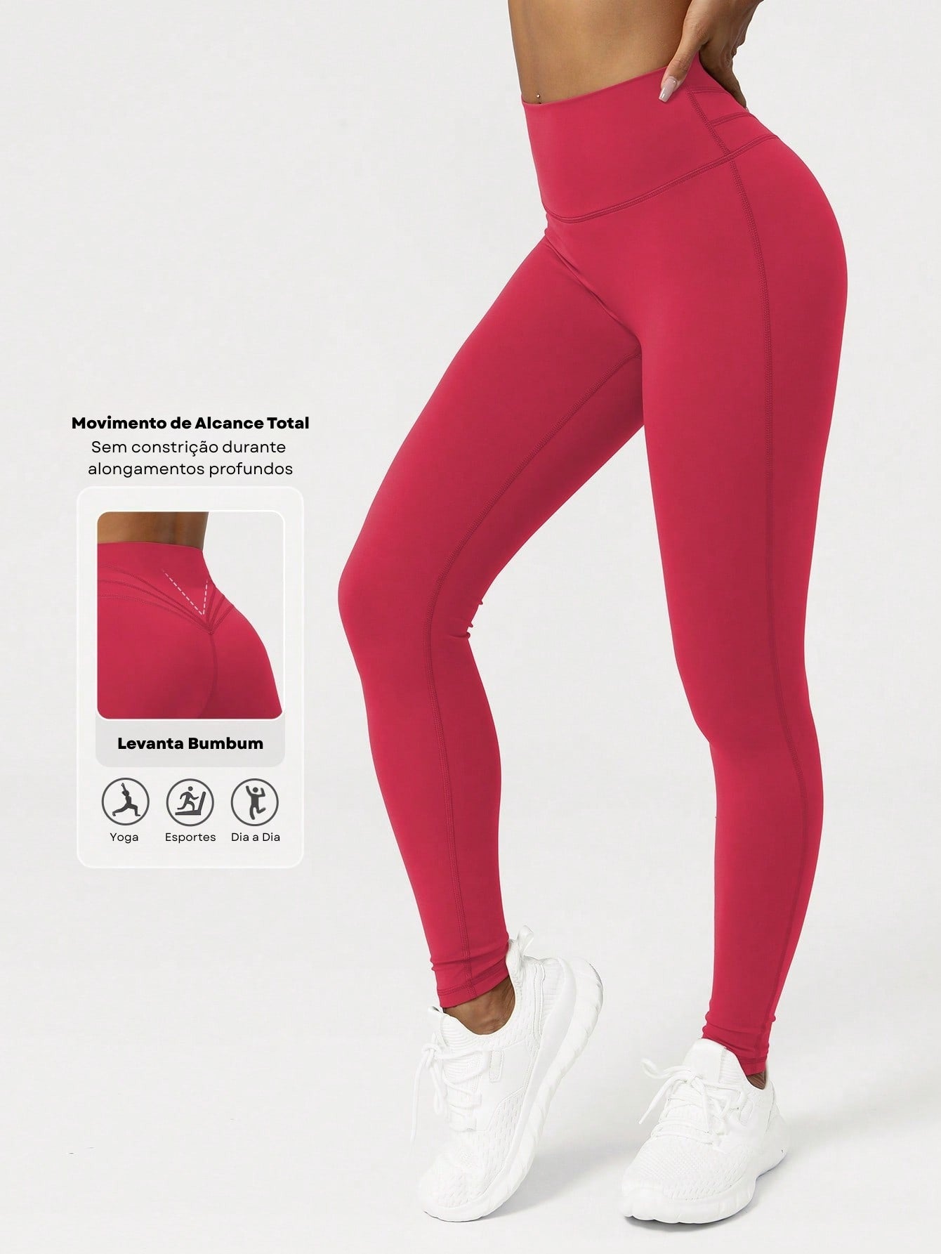 Legging Cintura Alta Com Recorte Anatômico Estilo Fitness