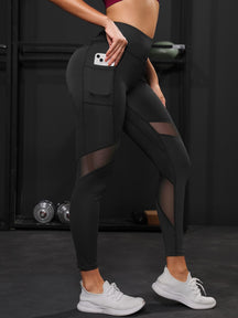 Legging Cintura Alta Com Recortes Em Tela Estilo Fitness