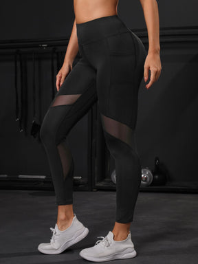 Legging Cintura Alta Com Recortes Em Tela Estilo Fitness