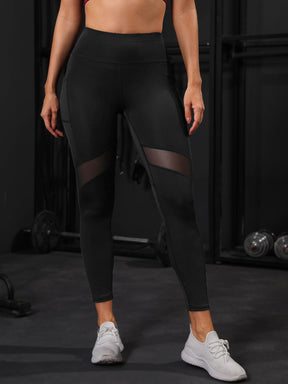 Legging Cintura Alta Com Recortes Em Tela Estilo Fitness