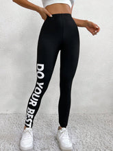 Legging Cintura Alta Com Estampa Lateral Estilo Fitness