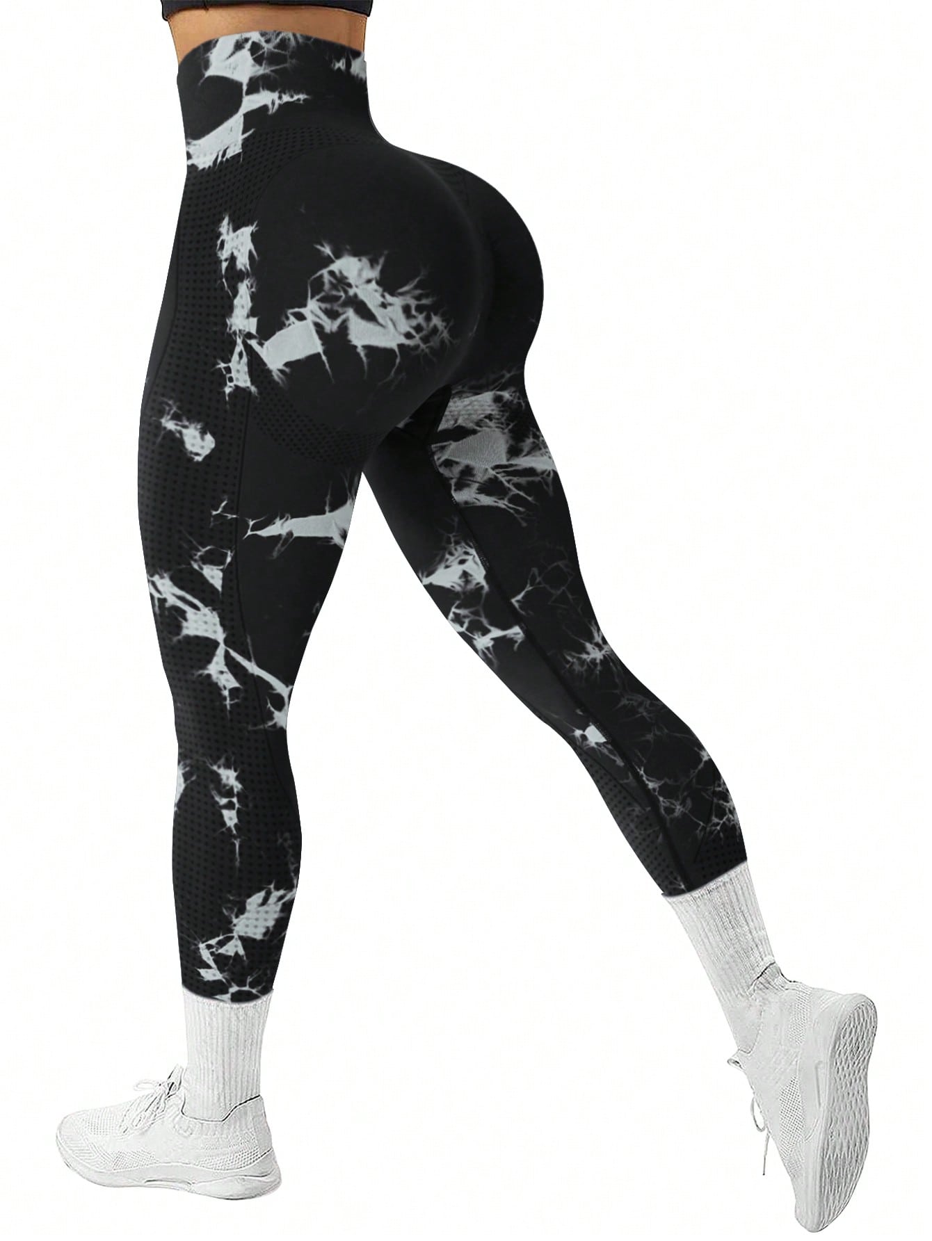 Legging Cintura Alta Textura Ventilada Estampa Fitness