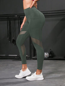 Legging Cintura Alta Com Recortes Em Tela Estilo Fitness