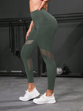 Legging Cintura Alta Com Recortes Em Tela Estilo Fitness