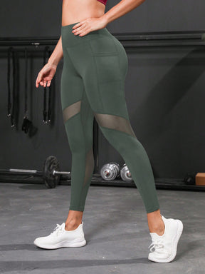 Legging Cintura Alta Com Recortes Em Tela Estilo Fitness