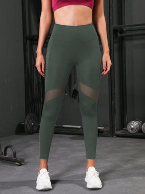 Legging Cintura Alta Com Recortes Em Tela Estilo Fitness