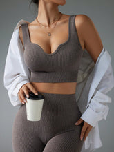 Conjunto Top E Legging Canelado Cintura Alta Modelador