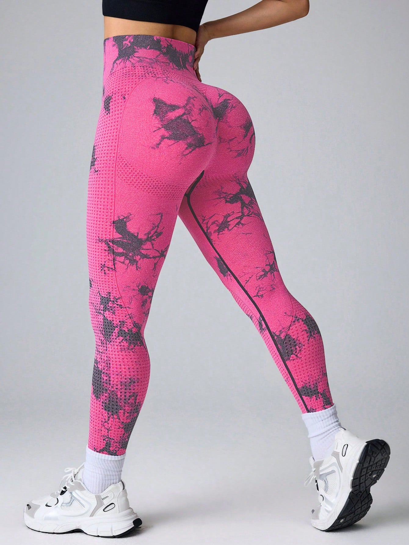 Legging Cintura Alta Textura Ventilada Estampa Fitness