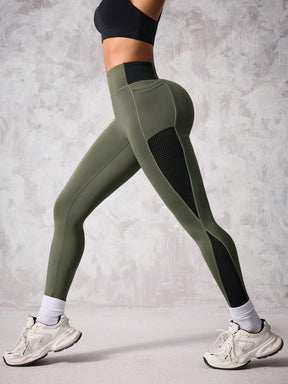 Legging Cintura Alta Com Bolso E Painéis Perfurados Fitness