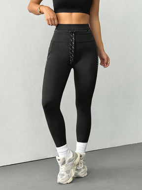Legging Cintura Alta Com Bolso Lateral E Detalhe Estilo Fitness