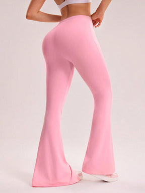 Legging Flare Cintura Alta Com Abertura Frontal Estilo Fitness