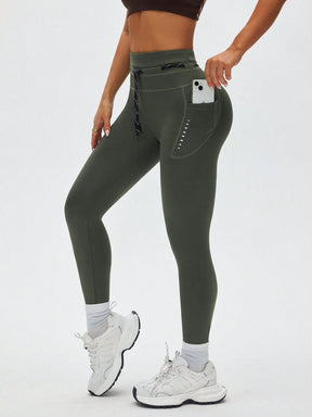 Legging Cintura Alta Com Bolso Lateral E Detalhe Estilo Fitness