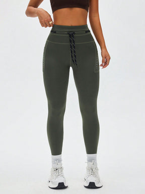 Legging Cintura Alta Com Bolso Lateral E Detalhe Estilo Fitness