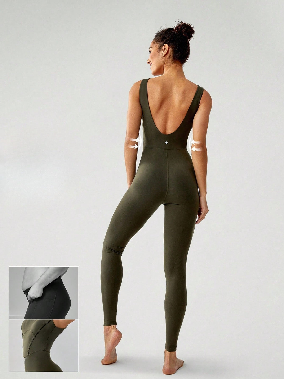 Macacão Alça Média Recorte Modelador Costas Profundas