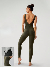 Macacão Alça Média Recorte Modelador Costas Profundas