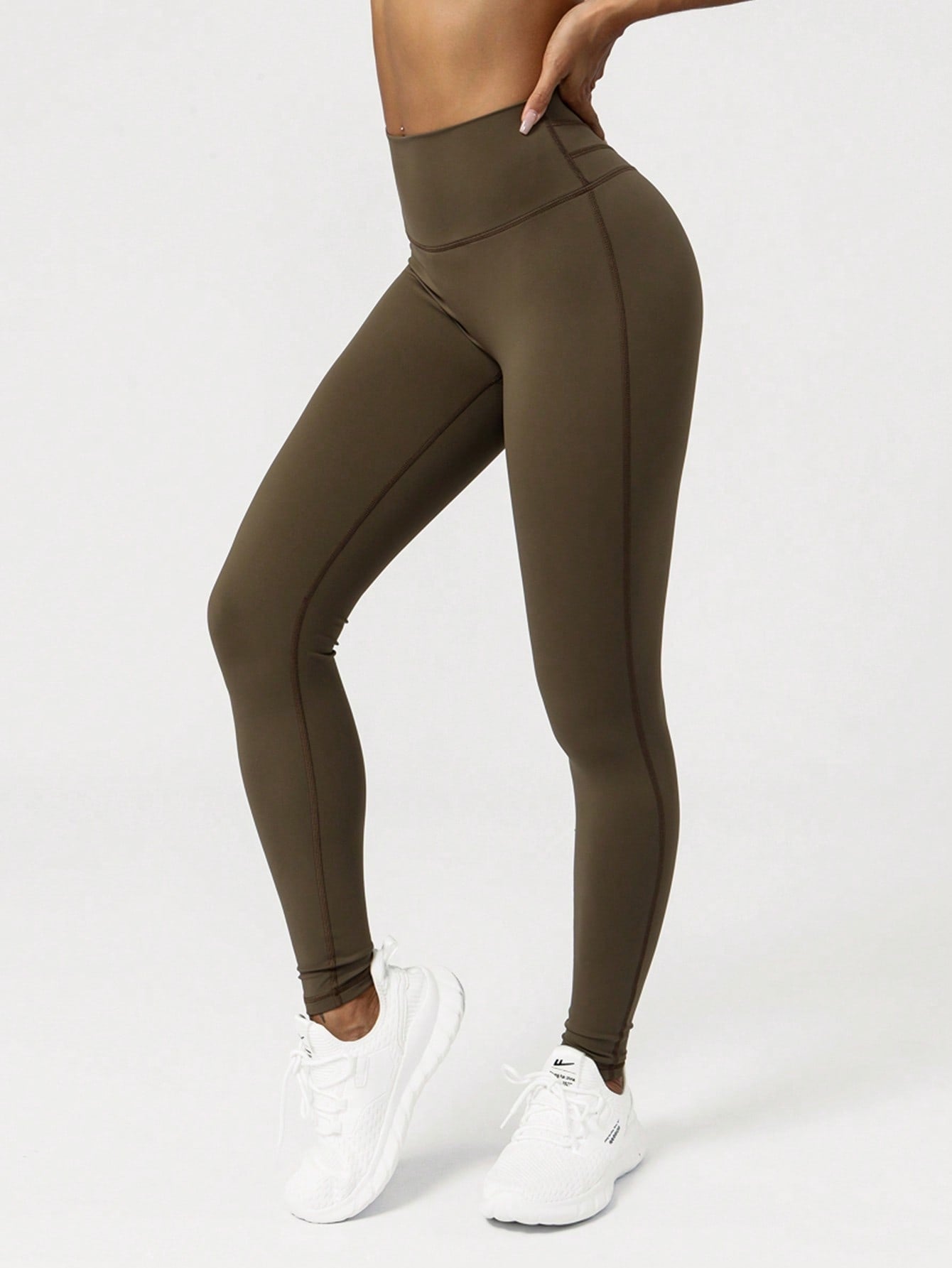 Legging Cintura Alta Com Recorte Anatômico Estilo Fitness