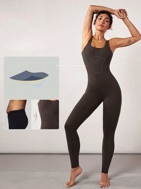 Macacão Alça Média Recorte Modelador Costas Profundas