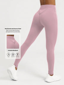 Legging Cintura Alta Com Recorte Anatômico Estilo Fitness