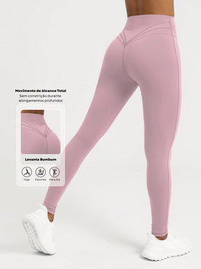 Legging Cintura Alta Com Recorte Anatômico Estilo Fitness