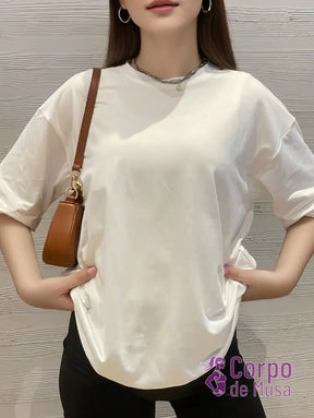 Camiseta Oversized Leve Estilo Training Branco / PP Camiseta Oversized Leve Estilo Training