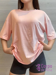 Camiseta Oversized Leve Estilo Training Rosa Chiclete / PP Camiseta Oversized Leve Estilo Training