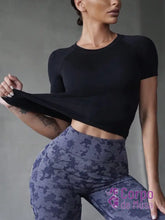 Camiseta Slim De Alta Performance Com Tecido Respirável Preto / PP Camiseta Slim De Alta Performance Com Tecido