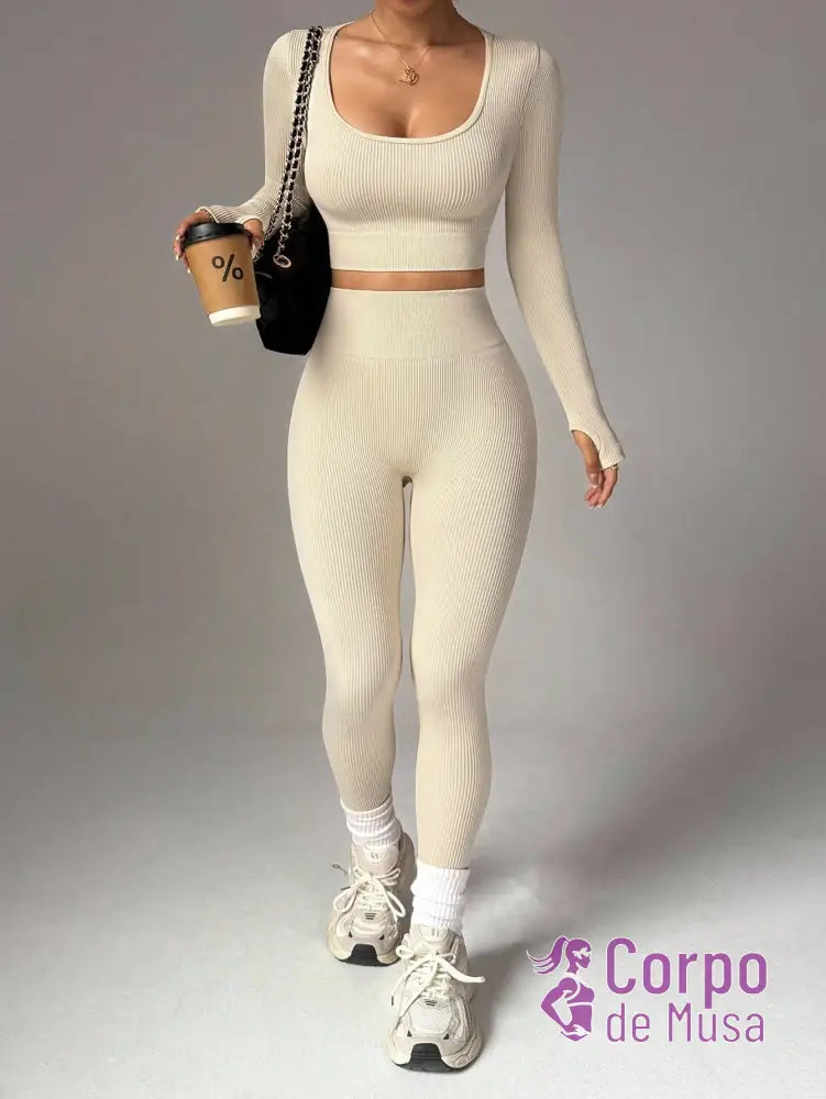 Conjunto Blusa E Legging Seamless Cintura Alta Conjunto Blusa E Legging Seamless Cintura Alta