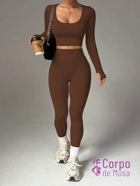 Conjunto Blusa E Legging Seamless Cintura Alta Conjunto Blusa E Legging Seamless Cintura Alta