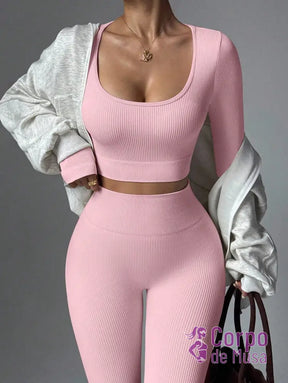Conjunto Blusa E Legging Seamless Cintura Alta Conjunto Blusa E Legging Seamless Cintura Alta