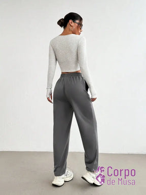 Conjunto Manga Longa e Calça Jogger Estilo Fitness Casual Conjunto Manga Longa e Calça Jogger Estilo Fitness Casual