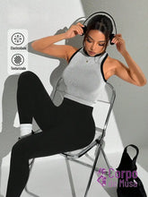 Conjunto Regata e Legging Cós Alto Scrunch Estilo Fitness Cinza / PP Conjunto Regata e Legging Cós Alto Scrunch Estilo