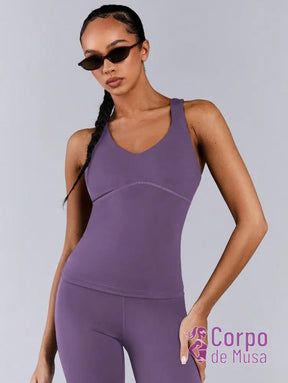 Conjunto Yoga Alças Cruzadas Com Recorte Anatômico Conjunto Yoga Alças Cruzadas Com Recorte Anatômico