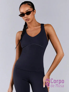 Conjunto Yoga Alças Cruzadas Com Recorte Anatômico Conjunto Yoga Alças Cruzadas Com Recorte Anatômico