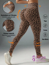 Legging Cintura Alta Com Estampa Animal Print Estilo Fitness Castanho / PP Legging Cintura Alta Com Estampa Animal
