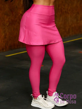 Legging Cintura Alta Com Saia Acoplada Estilo Fitness Legging Cintura Alta Com Saia Acoplada Estilo Fitness