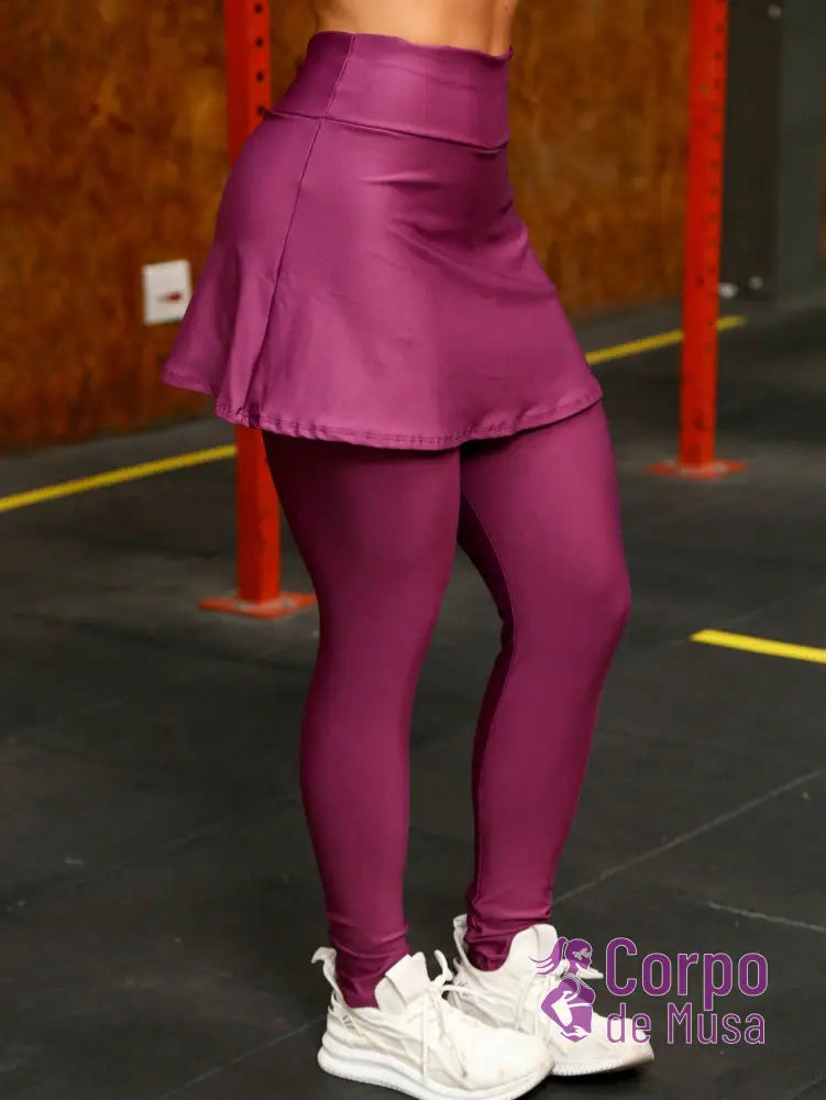 Legging Cintura Alta Com Saia Acoplada Estilo Fitness Legging Cintura Alta Com Saia Acoplada Estilo Fitness