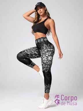 Legging Cintura Alta Estampa Mandala Estilo Fitness Legging Cintura Alta Estampa Mandala Estilo Fitness
