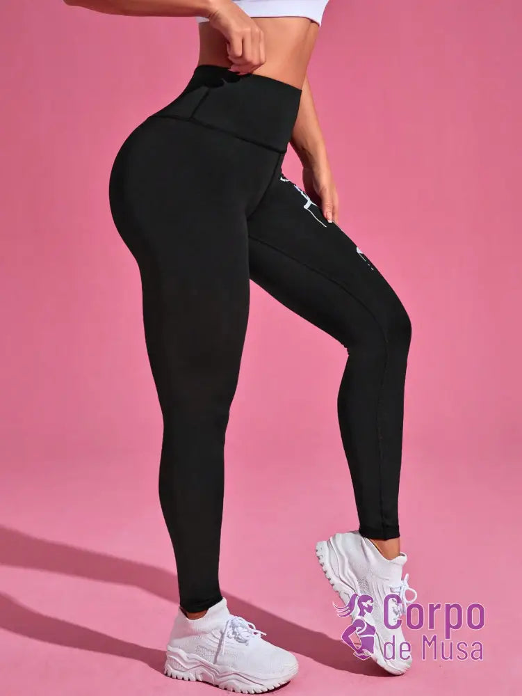 Legging Cintura Alta Estampa Urbana Estilo Fitness Legging Cintura Alta Estampa Urbana Estilo Fitness