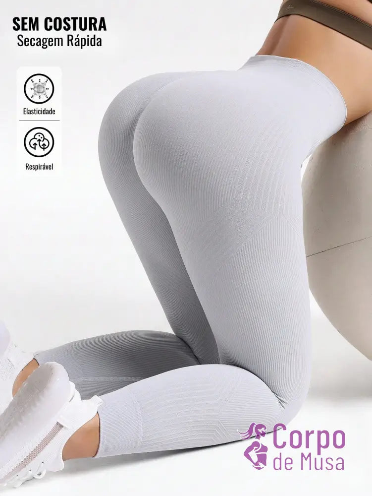 Legging Cintura Alta Seamless Com Compressão Fitness Legging Cintura Alta Seamless Com Compressão Fitness