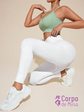 Legging Cintura Alta Seamless Com Compressão Fitness Legging Cintura Alta Seamless Com Compressão Fitness