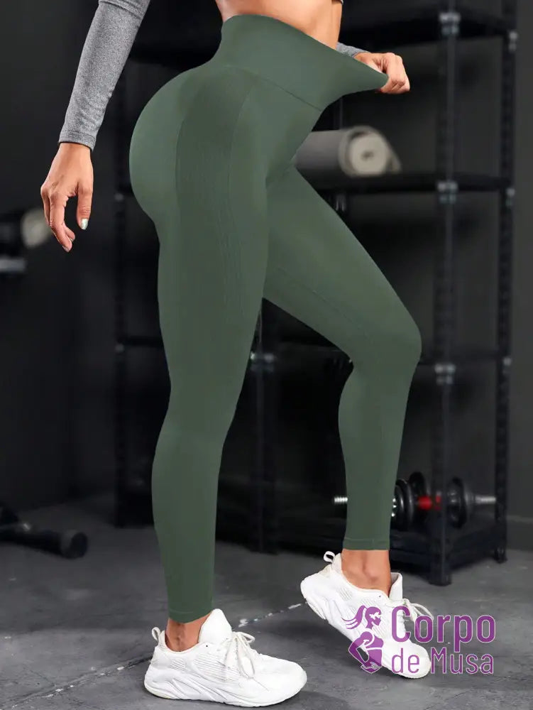 Legging Cintura Alta Seamless Com Compressão Modeladora Legging Cintura Alta Seamless Com Compressão Modeladora