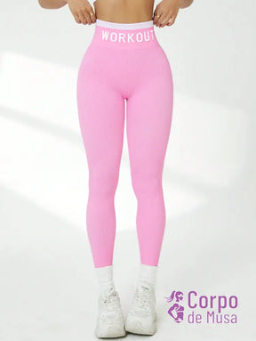 Legging Cintura Alta Seamless Com Cós Esportivo Fitness Legging Cintura Alta Seamless Com Cós Esportivo Fitness