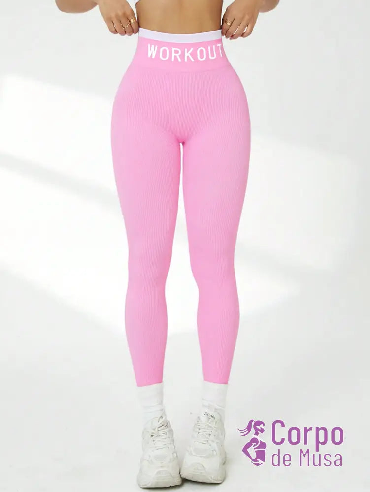 Legging Cintura Alta Seamless Com Cós Esportivo Fitness Legging Cintura Alta Seamless Com Cós Esportivo Fitness