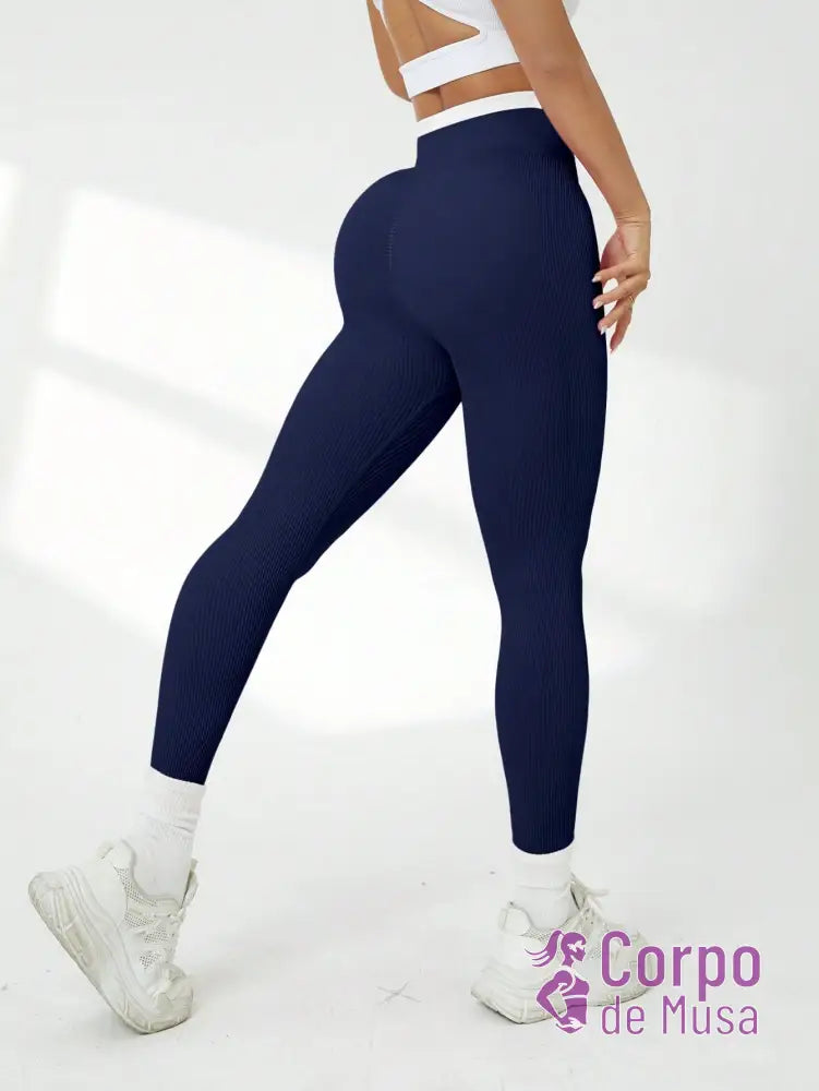 Legging Cintura Alta Seamless Com Cós Esportivo Fitness Legging Cintura Alta Seamless Com Cós Esportivo Fitness