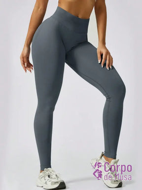 Legging Cintura Alta Seamless Com Efeito Levanta Bumbum Fitness Legging Cintura Alta Seamless Com Efeito Levanta Bumbum